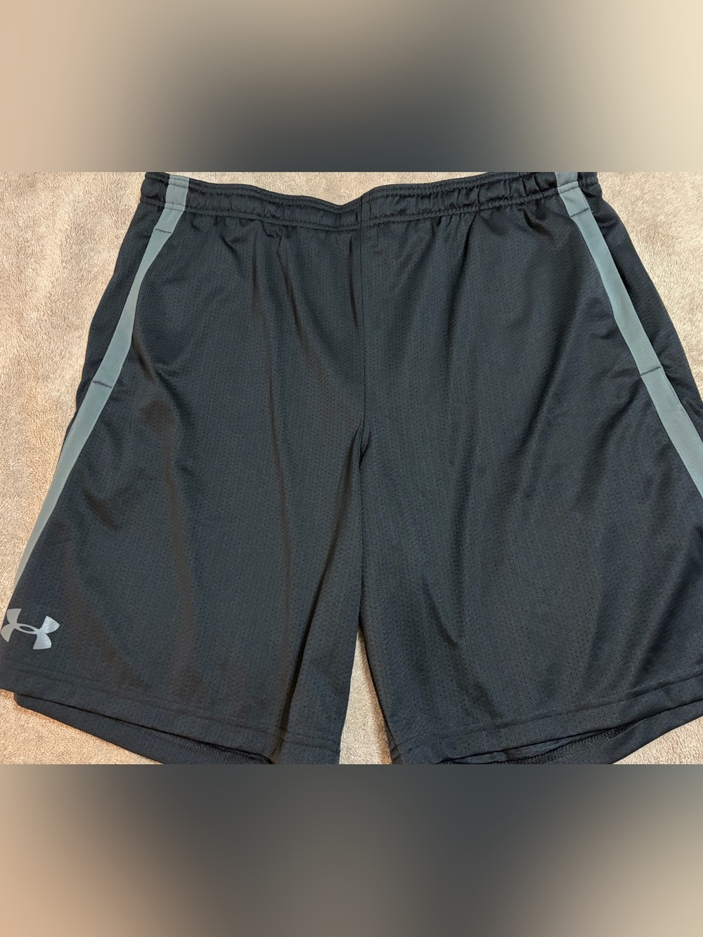 2 pairs Under Armour Black and Grey Mesh Short and all White Mesh shorts.